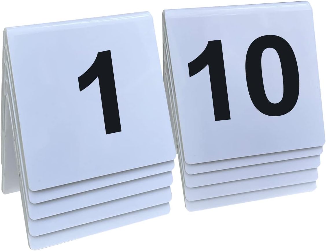 Table Number 1-10 Tents Style Acrylic Table Numbers Cards Signs For Wedding Reception Restaurants Cafes