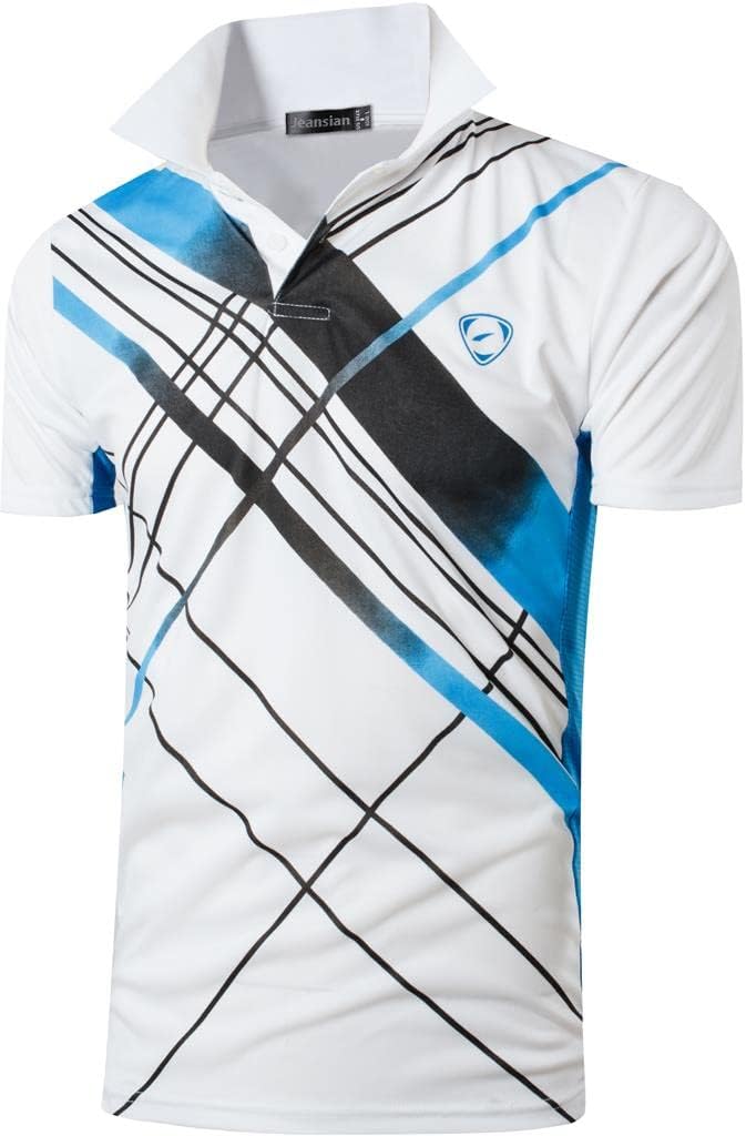 jeansian Men's Sport Outdoor Quick Dry Fit Short Sleeves Polo Tee Shirt Tshirt T-Shirt Tops Golf Tennis Bowling LSL195