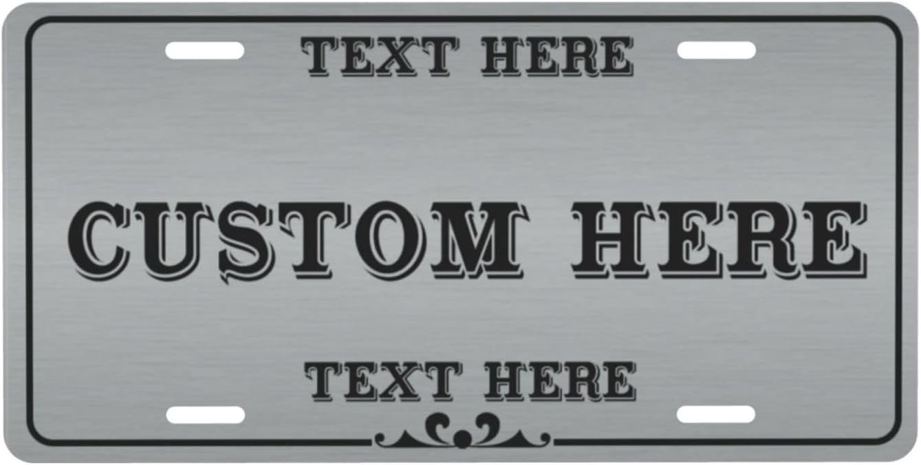 Custom Personalized Text Image Photo Design Customized Tag Aluminum License Plates for Front of Car 6x12 Inch-26
