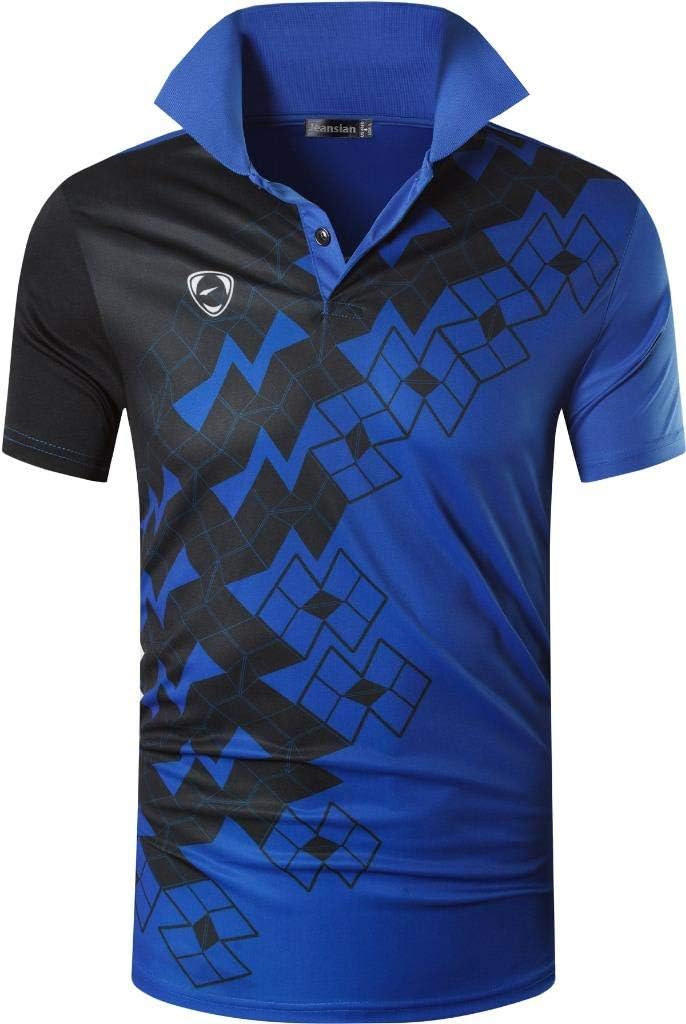 jeansian Men's Sport Outdoor Quick Dry Fit Short Sleeves Polo Tee Shirt Tshirt T-Shirt Tops Golf Tennis Bowling LSL195