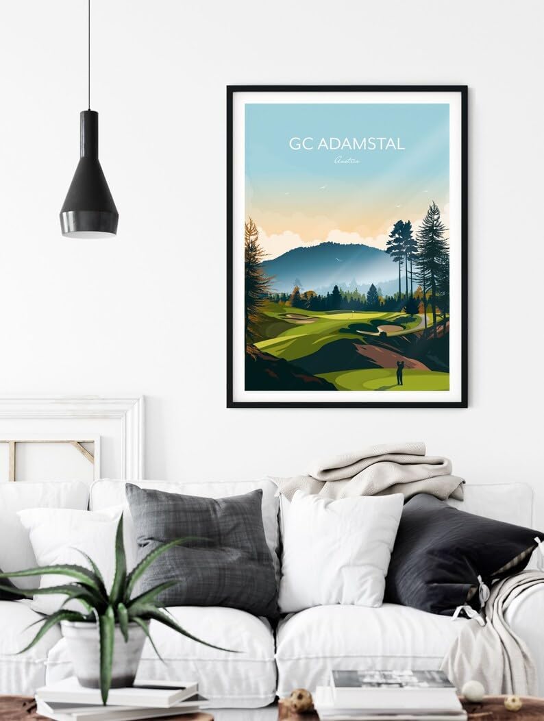 Nationcog Adamstal Golf Print - Austria - European Golf Course, GC Adamstal Golf Course Poster, Austria Golf Art, Mountain Golf Landscape, Scenic Golf Course Print (Unframed) (24x36)