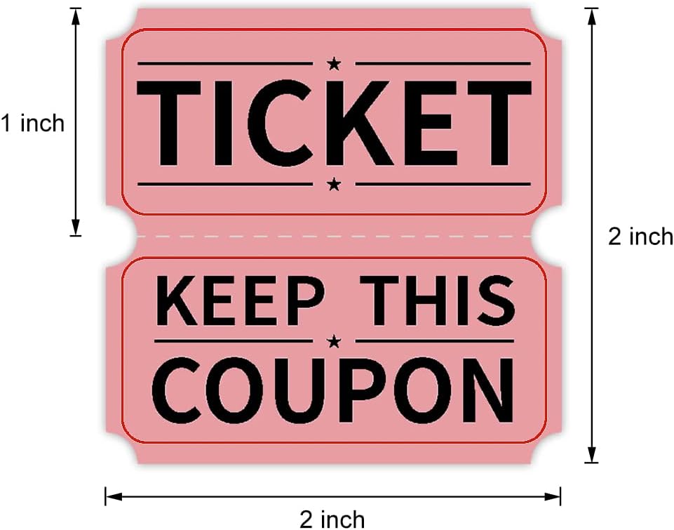 ESSENTIAL 8000 Assorted Double Raffle Tickets Rolls Set of 4 Assorted Colors Raffle Tickets Printable for Leisure, Movie Watching, Entertainment