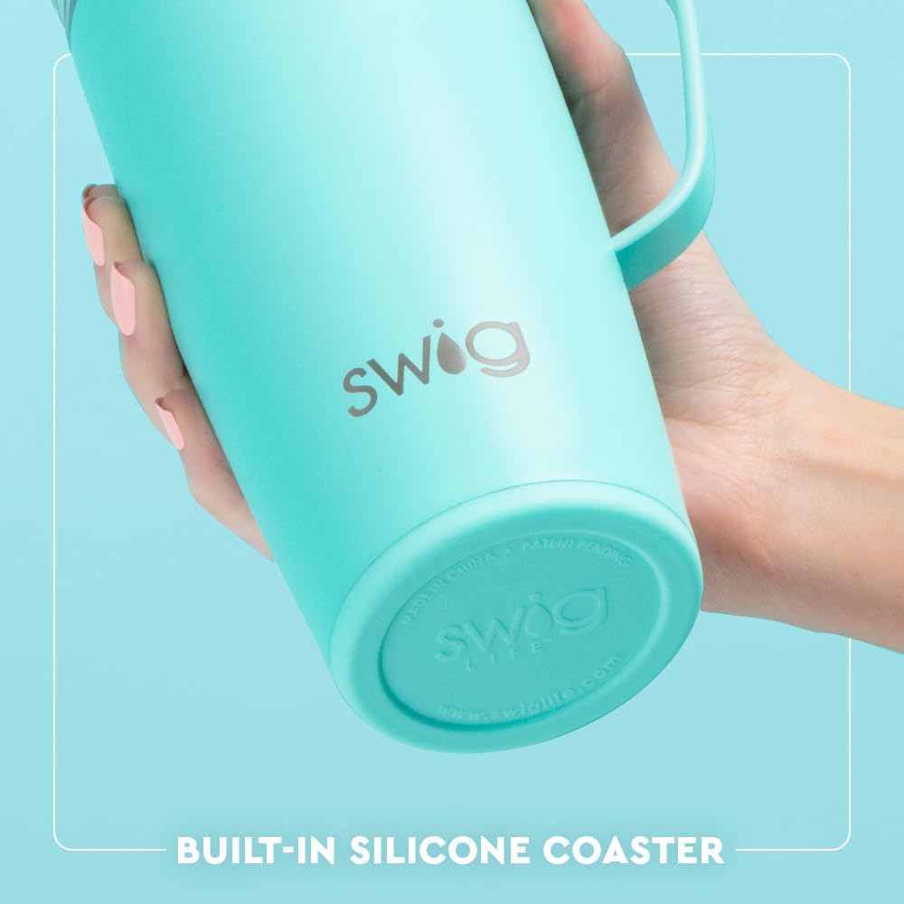 Swig Life 22oz Travel Mug, Insulated Tumbler with Handle and Lid, Travel Coffee Mug, Cup Holder Friendly, Stainless Steel 22 oz Tumbler, Reusable Insulated with Lid (Cowgirl Coquette)
