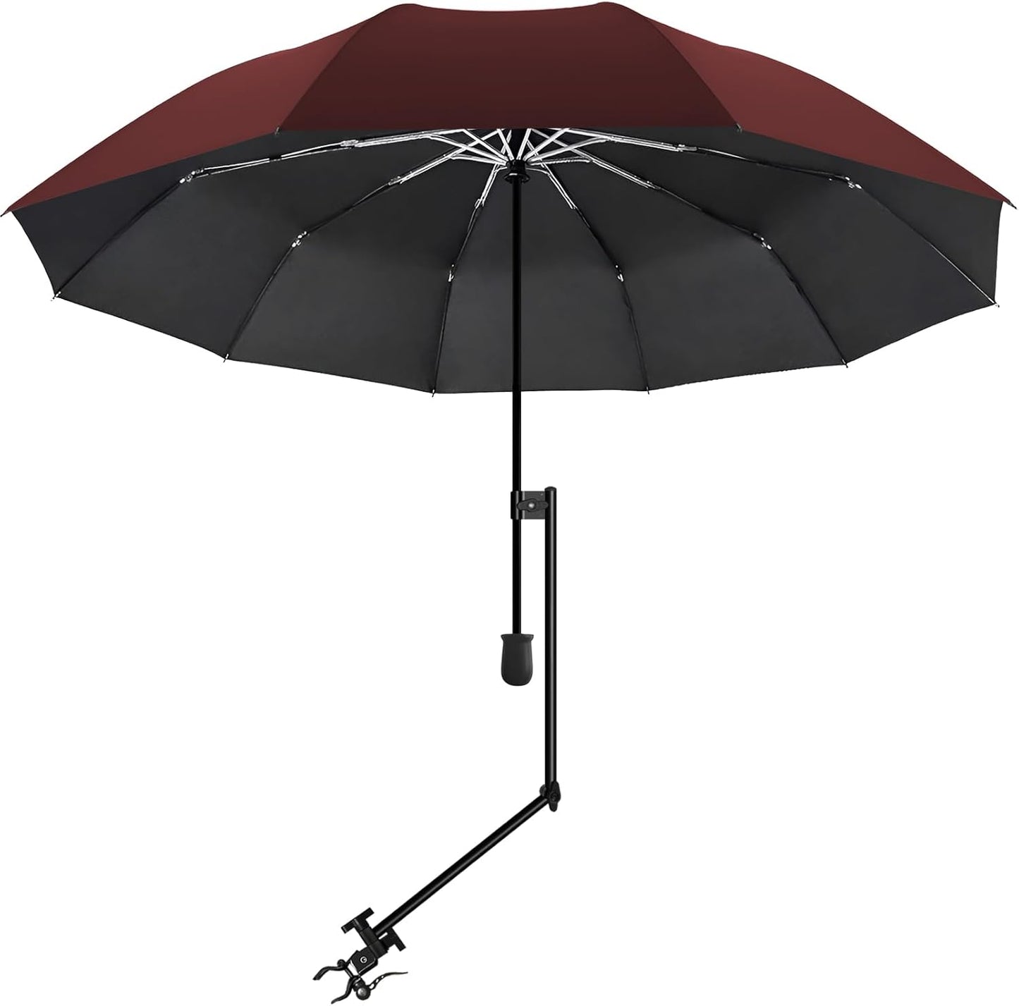 UPF 50+ Beach Umbrella with Adjustable Universal Clamp