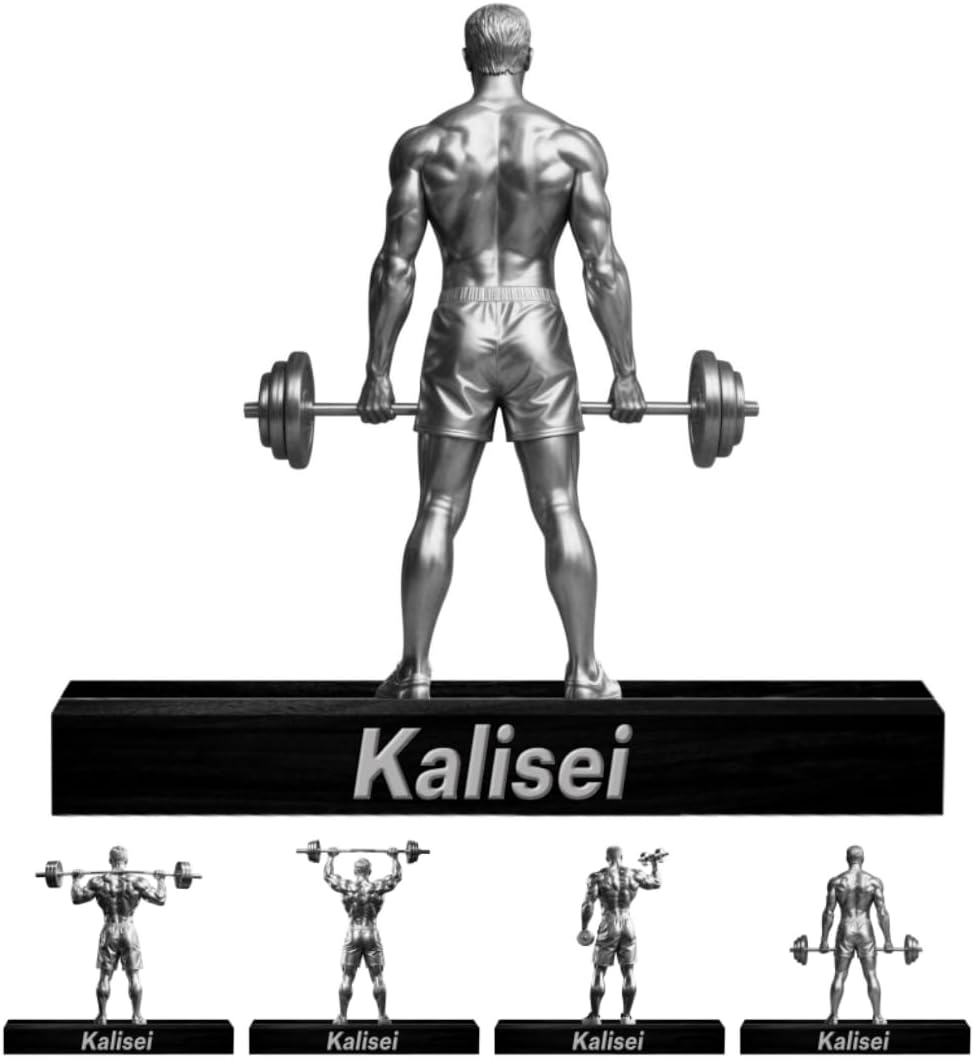 Personalized Fitness Muscle Man Ornaments for Bedroom Office Sport Room Custom Name Figurine Sign Plaque Fitness Dumbbells Athlete Acrylic Plaque Home Decor Gift for Men Women Sport Lover