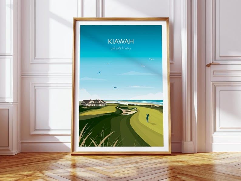 Golf Print Kiawah Island - US PGA Championship - Ocean Course Clubhouse, Kiawah Island Golf Poster, South Carolina Golf Course Art, Ocean Course Print (Unframed) (24x36)