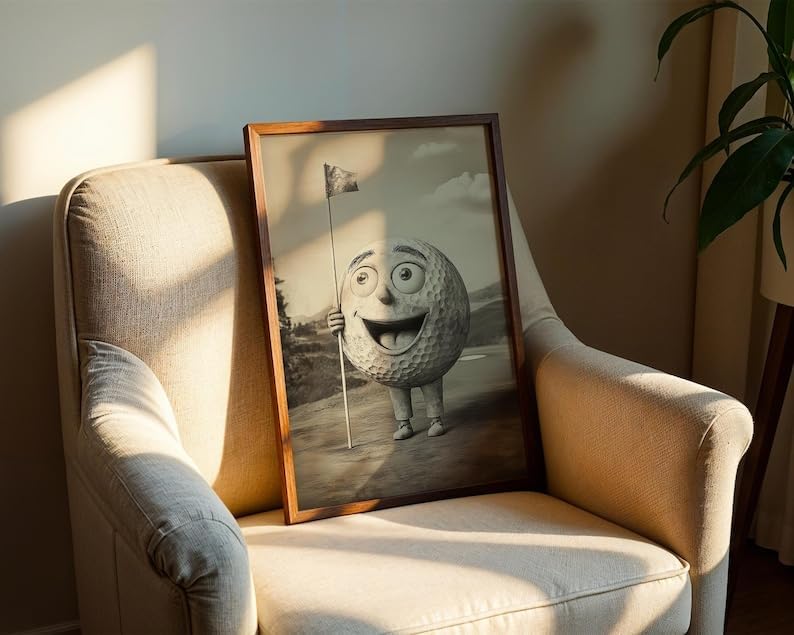 Nationcog Vintage Black and White Golf Wall Art, Retro Sports Photography Print for Bar, Office or Game Room Decor, Classic Golfer Artwork Gift for Dad (Unframed) (12x18)