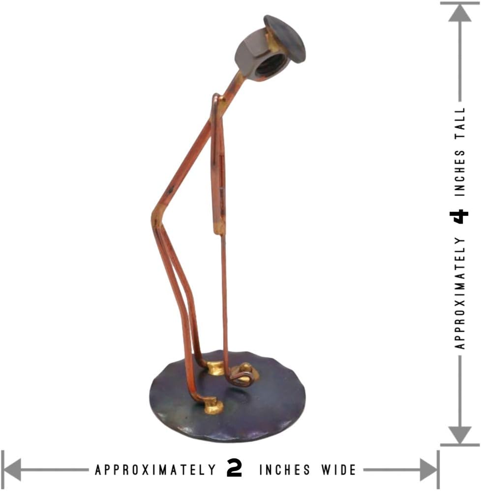 Golf Putt Man Collectible Handmade Metal Art Figurine, Desk Accessories, Trophy, Boss Gift, Office Décor, Business Professional, Golfing