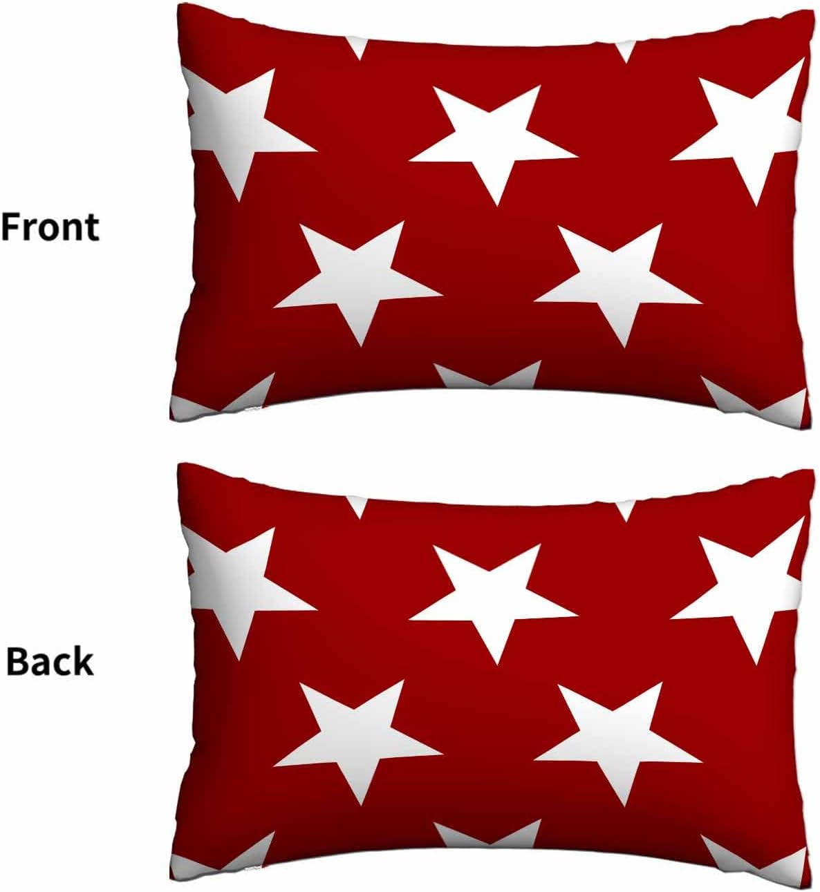 Mugod Pillow Case Red Stars Flag,Cushion Cover Case 20x30 Inches for Home Sofa Bedroom Living for Women Men