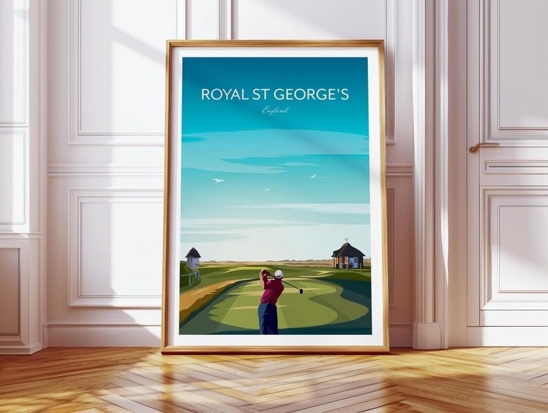 Golf Print Royal St George's - The Open Championship; Royal St George's Golf Poster; England Golf Course Art; British Open Championship Print (Unframed) (11x14)