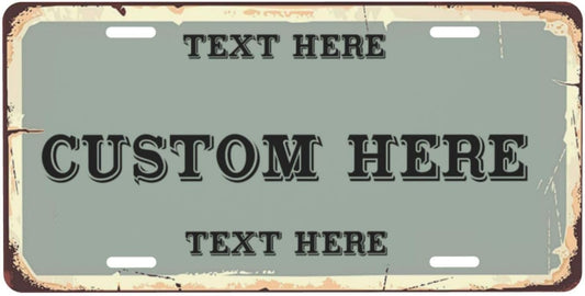 Custom Personalized Text Image Photo Design Customized Tag Aluminum License Plates for Front of Car 6x12 Inch-23