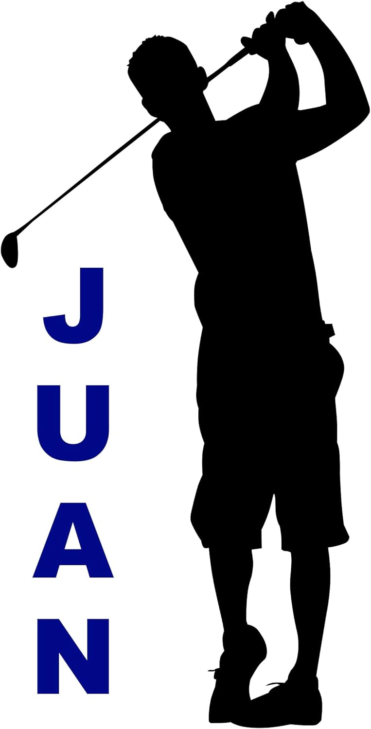 Personalized Golf Gifts, Male Golfer Wall Decal, Golf Player Decor for Boys Room, 30 Colors & Several Sizes