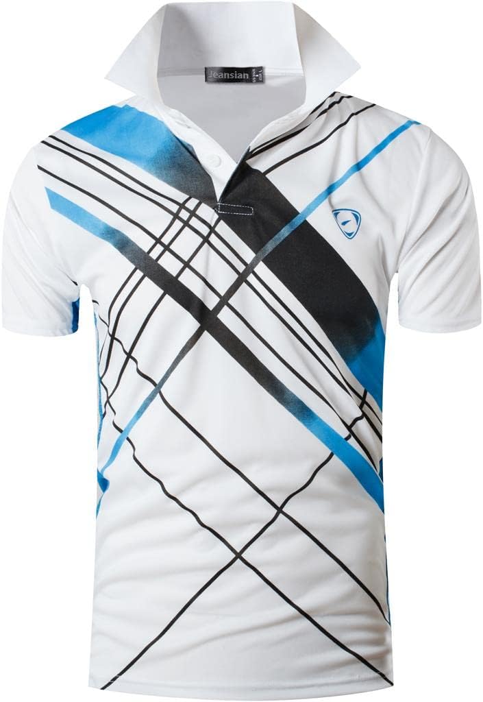 jeansian Men's Sport Outdoor Quick Dry Fit Short Sleeves Polo Tee Shirt Tshirt T-Shirt Tops Golf Tennis Bowling LSL195