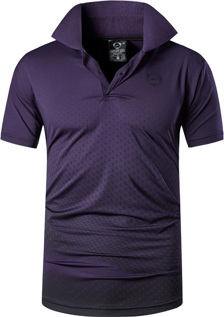jeansian Men's Sport Outdoor Quick Dry Fit Short Sleeves Polo Tee Shirt Tshirt T-Shirt Tops Golf Tennis Bowling LSL195