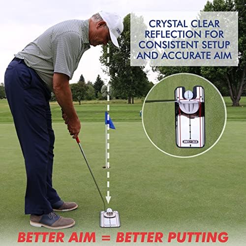 EyeLine Golf Putting Mirror - Alignment Training Aid Used by Top Tour Pros for Consistent Setup, Checks Eyes-Shoulders-Putter Face for Improved Accuracy, Indoor-Outdoor Practice