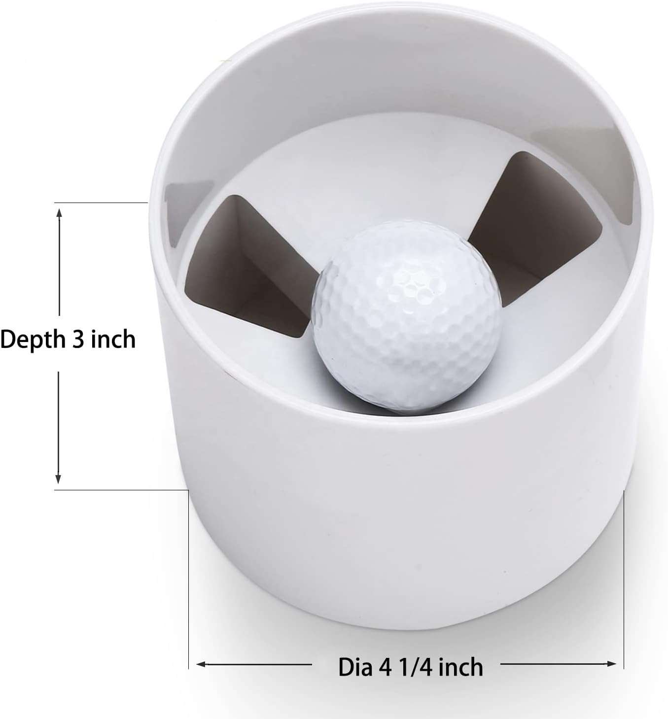ZLY 2PCS Golf Hole Cup,ABS Ivory White Plastic Golf Cups,Dimension 4" Depth, Diameter 4 1/4 inches,Fits PGAL|PGA|USGA Regulations,for Backyard Golfs Practice