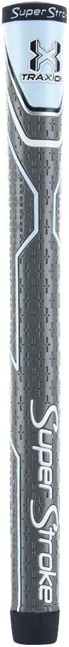 SuperStroke Traxion Tour Golf Club Grip, Midsize, Advanced Surface Texture Improves Feedback and Tackiness and Even Hand Pressure, Black/Gray