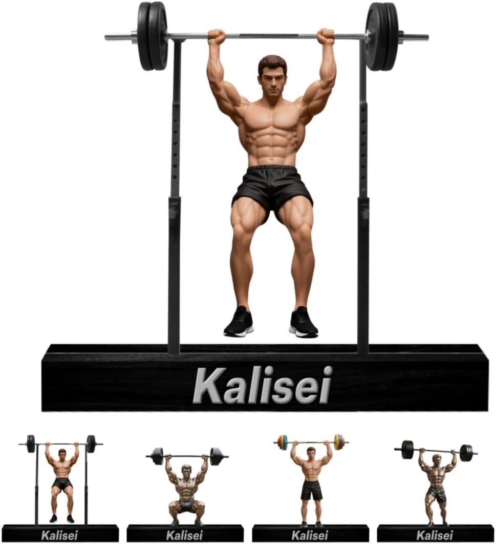 Personalized Fitness Muscle Man Ornaments for Bedroom Office Sport Room Custom Name Figurine Sign Plaque Fitness Dumbbells Athlete Acrylic Plaque Home Decor Gift for Men Women Sport Lover