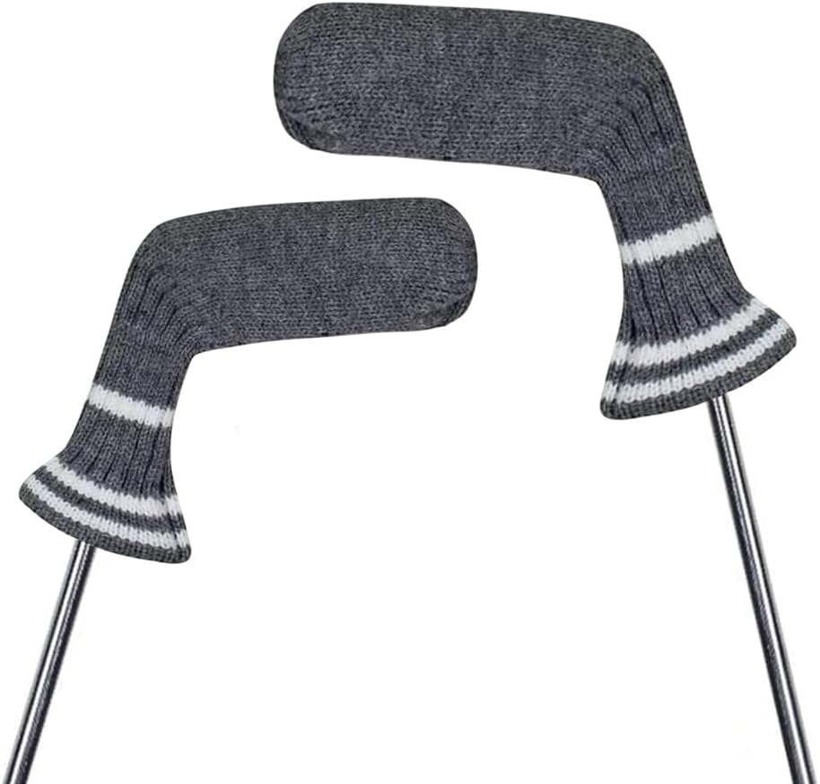 Scott Edward 1/7/10 Pcs Knitted Golf Club Head Covers for Irons Wedge Cuteness and Basically Socks Shape Washable Golf Club Head Protector on Classic Stripes Style，Double Sided Customization