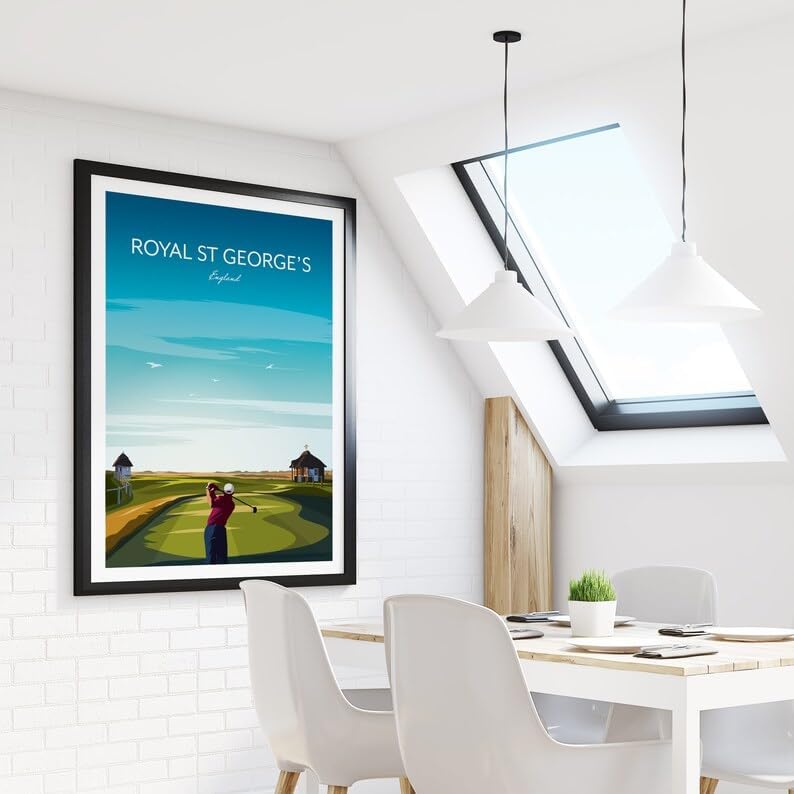 Golf Print Royal St George's - The Open Championship; Royal St George's Golf Poster; England Golf Course Art; British Open Championship Print (Unframed) (11x14)
