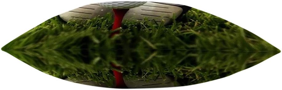 Mugod Play Golf Throw Pillow Golfball Golf Club on Grassland Red White Black Green Cotton Linen Square Cushion Cover Standard Pillowcase 18x18 Inch for Home Decorative Bedroom/Living Room/Car