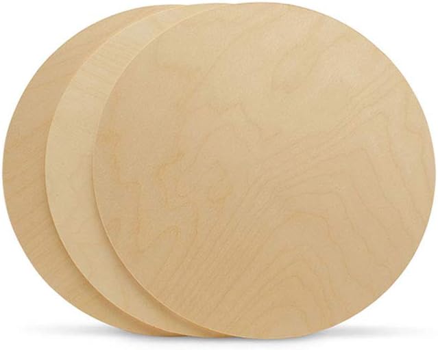 Wood Circles 12 inch, 1/4 Inch Thick, Birch Plywood Discs, Pack of 5 Unfinished Wood Circles for Crafts, Wood Rounds by Woodpeckers