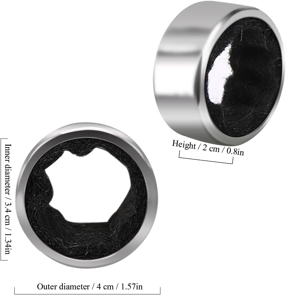 Wine Drip Collars, 4 Pack Stainless Steel Wine Bottle Top Drip Rings, Wine Drop Ring Catcher or Stopper with Detachable Felt Liner, Small Handy Wine Accessories for Kitchen and Bar