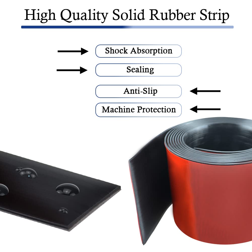 Neoprene Rubber Strips Self Adhesive Solid Rubber Sheets, Rolls & Strips for DIY Gaskets Crafts Pads Seals Warehouse Flooring Neoprene Sheet with Adhesive Backing (6" Wide x 1/16" Thick x 40' Long)