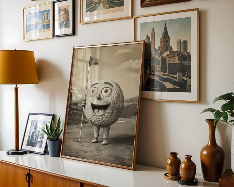 Nationcog Vintage Black and White Golf Wall Art, Retro Sports Photography Print for Bar, Office or Game Room Decor, Classic Golfer Artwork Gift for Dad (Unframed) (16x24)