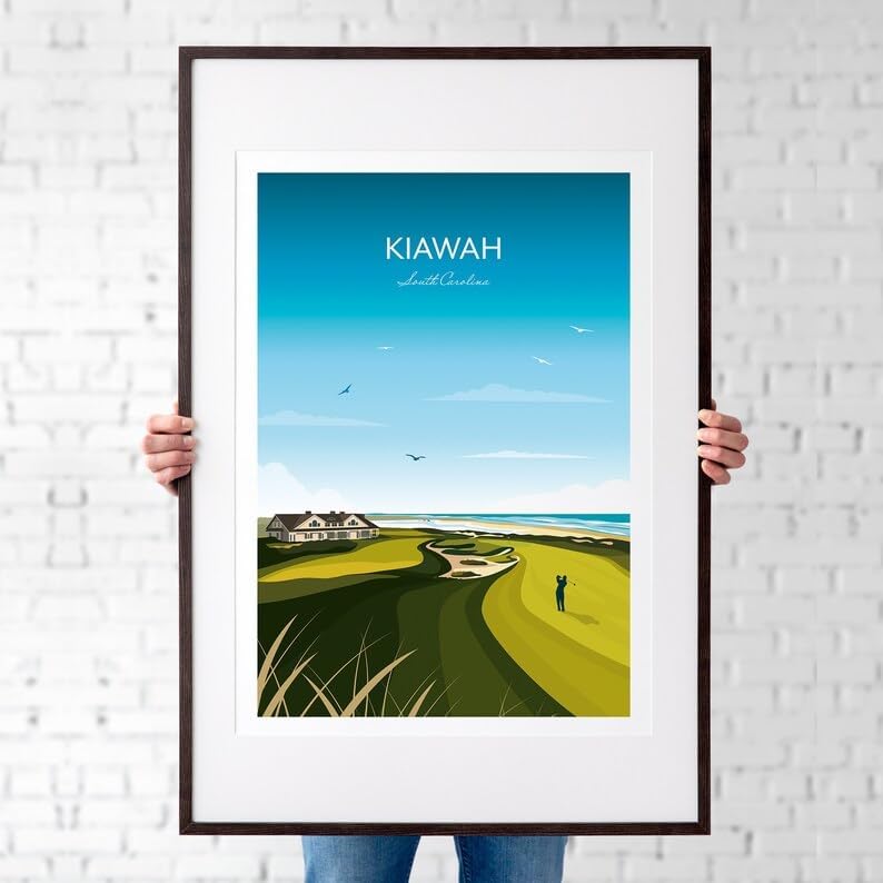 Golf Print Kiawah Island - US PGA Championship - Ocean Course Clubhouse, Kiawah Island Golf Poster, South Carolina Golf Course Art, Ocean Course Print (Unframed) (24x36)