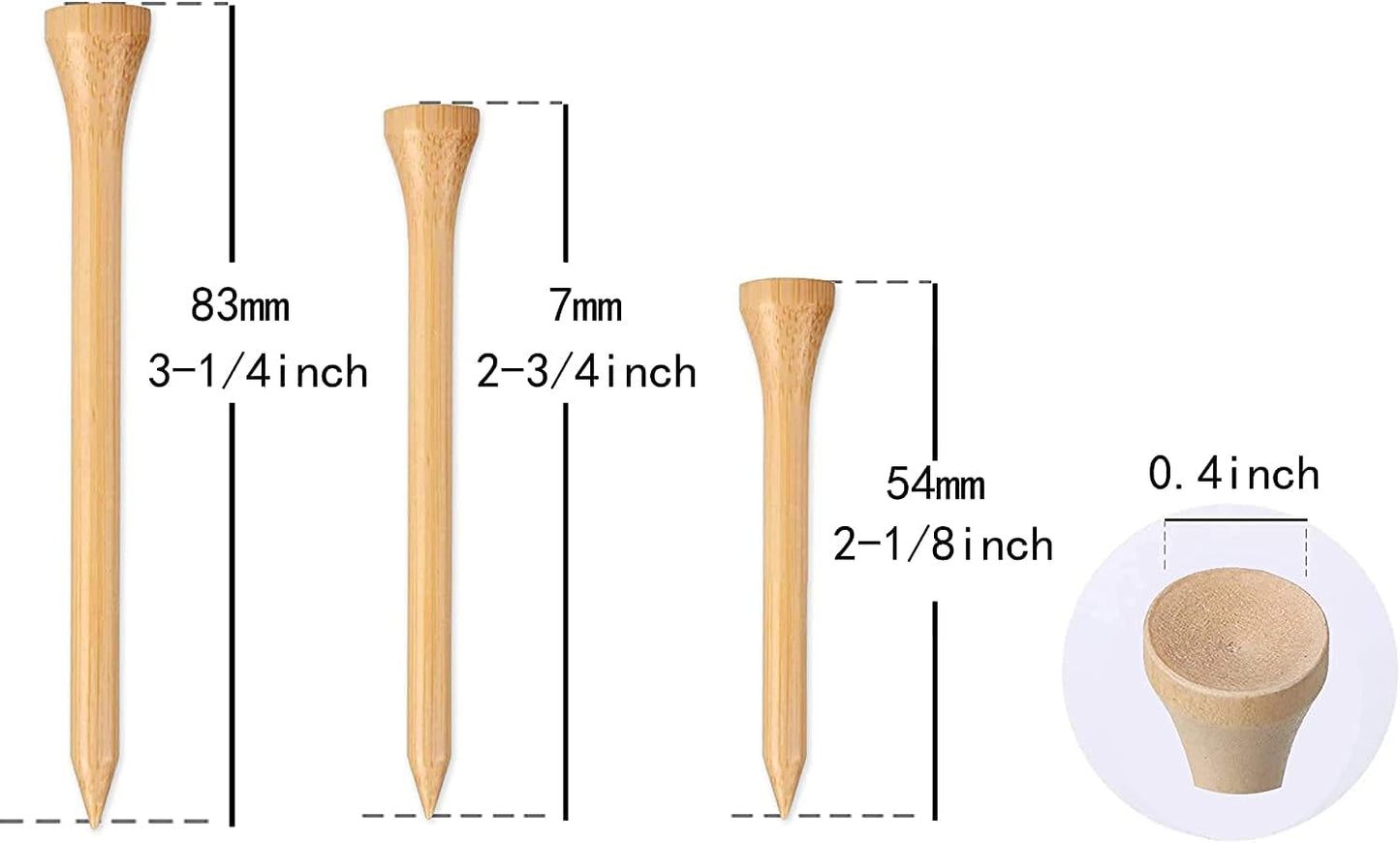 Professional Wooden Golf Tees 2 3/4 inch Tee Pack of 100 Golf Tee