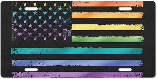 Unique Vanity License Plates | 16 Individual Designs | 3 Sizes (Automobile, Golf Cart, Motorcycle/Bike) | Made in U.S.A. | Custom Car Tags (USA Flag Pride, Standard (12" x 6"))