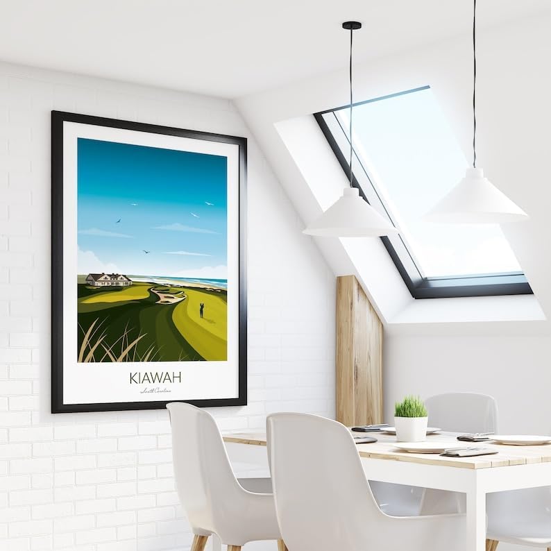 Kiawah Island Golf Print - Ocean Course Clubhouse - US PGA Championship; Kiawah Golf Poster; Kiawah Island Print; South Carolina Golf; Vintage Golf Artwork (Unframed) (24x36)