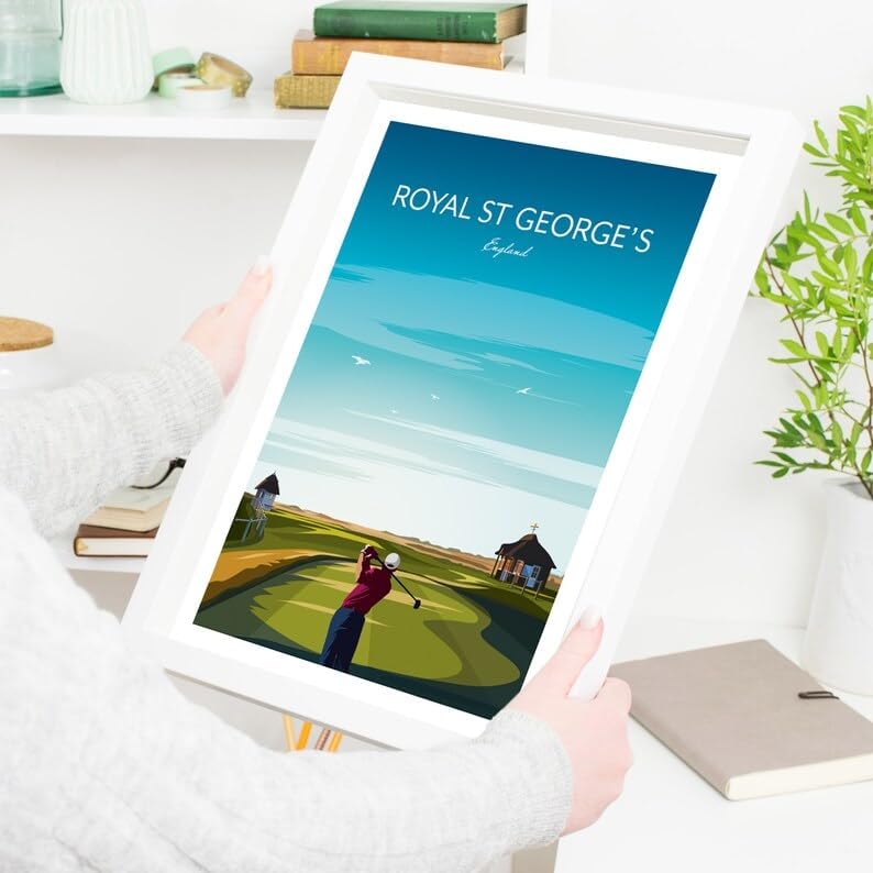 Golf Print Royal St George's - The Open Championship; Royal St George's Golf Poster; England Golf Course Art; British Open Championship Print (Unframed) (11x14)