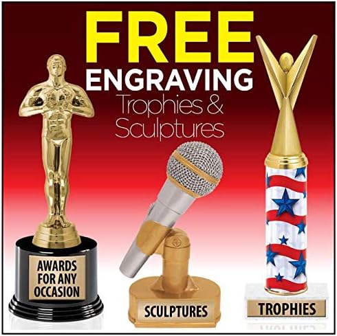 Gold Star Trophies - Gold Star Trophy Award - Custom Engraving On White Marble Base