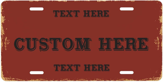 Custom Personalized Text Image Photo Design Customized Tag Aluminum License Plates for Front of Car 6x12 Inch-13