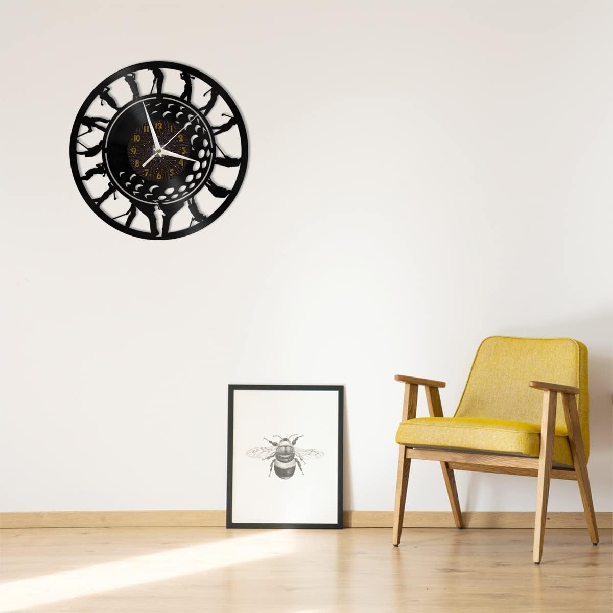 Golf 2 Decoration Vinyl Wall Clock, Vinyl Record Clock Wall Art Silent & Non-Ticking(12 inchs C)