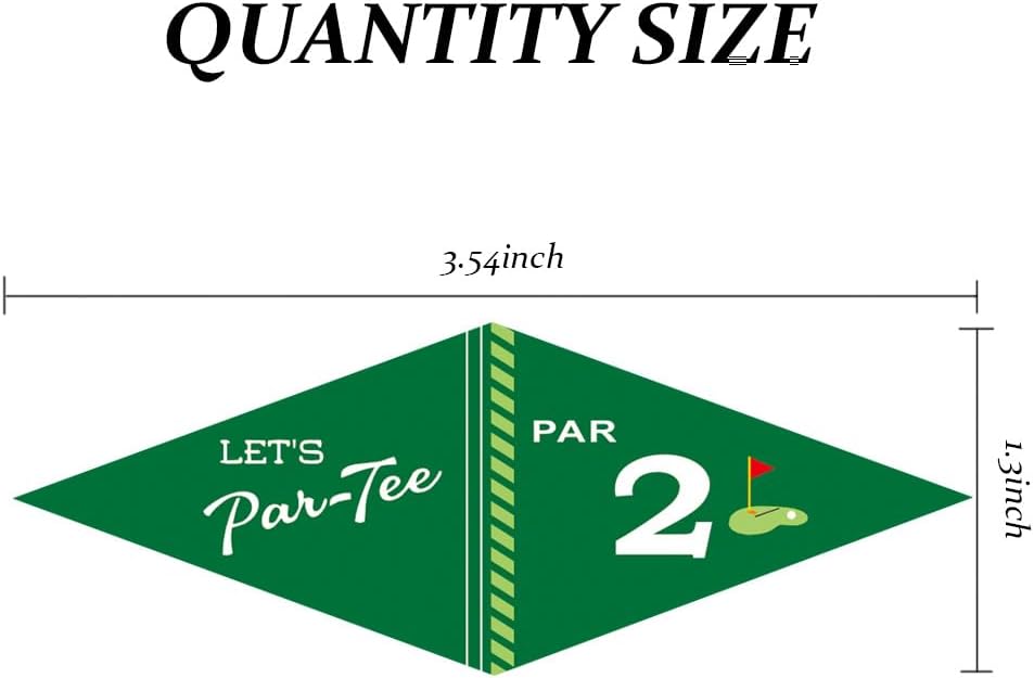 Golf Themed Toothpick Flags, 20 PCS Par 2 Let's Par-Tee Birthday Cocktail Picks Mini Stick Cupcake Toppers for 2nd Birthday Party Food Bar Decorations