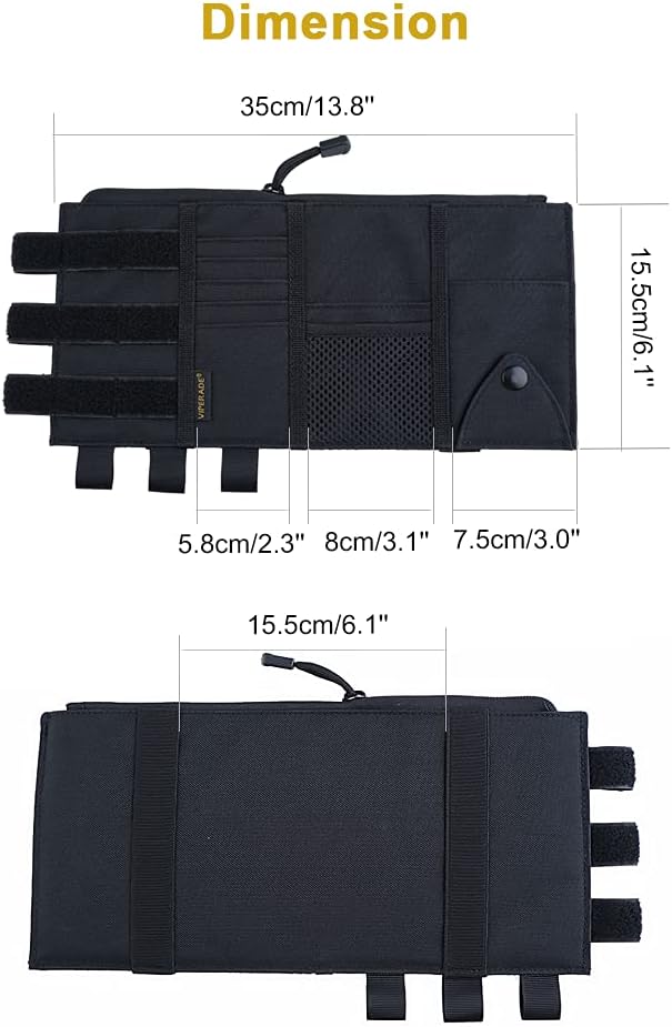 VIPERADE CHA4 Car Sun Visor Organizer, Truck & Auto Accessories Document Holder Sunglass Storage Pouch (Black)
