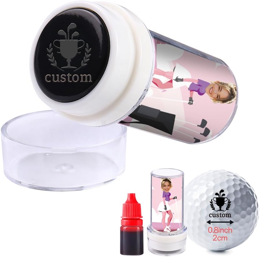 Custom Golf Ball Stamps with Personalized Name Graphics, Reusable Golf Ball Waterproof Marking Tool