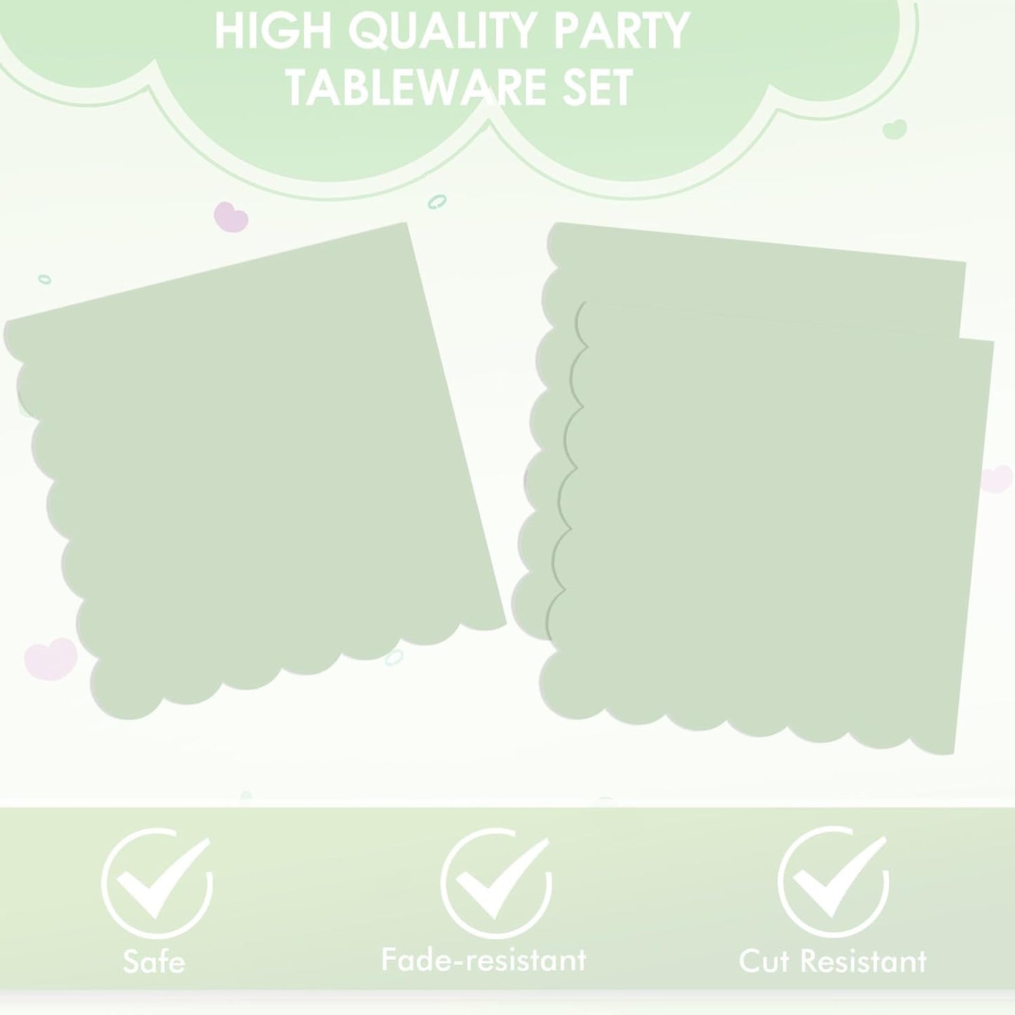40 PCS Sage Green Party Decorations Birthday Party Disposable Tableware Party Favors Sage Green Plates and Napkins Party Supplies for Birthday Wedding Bridal Baby Shower Serve 20