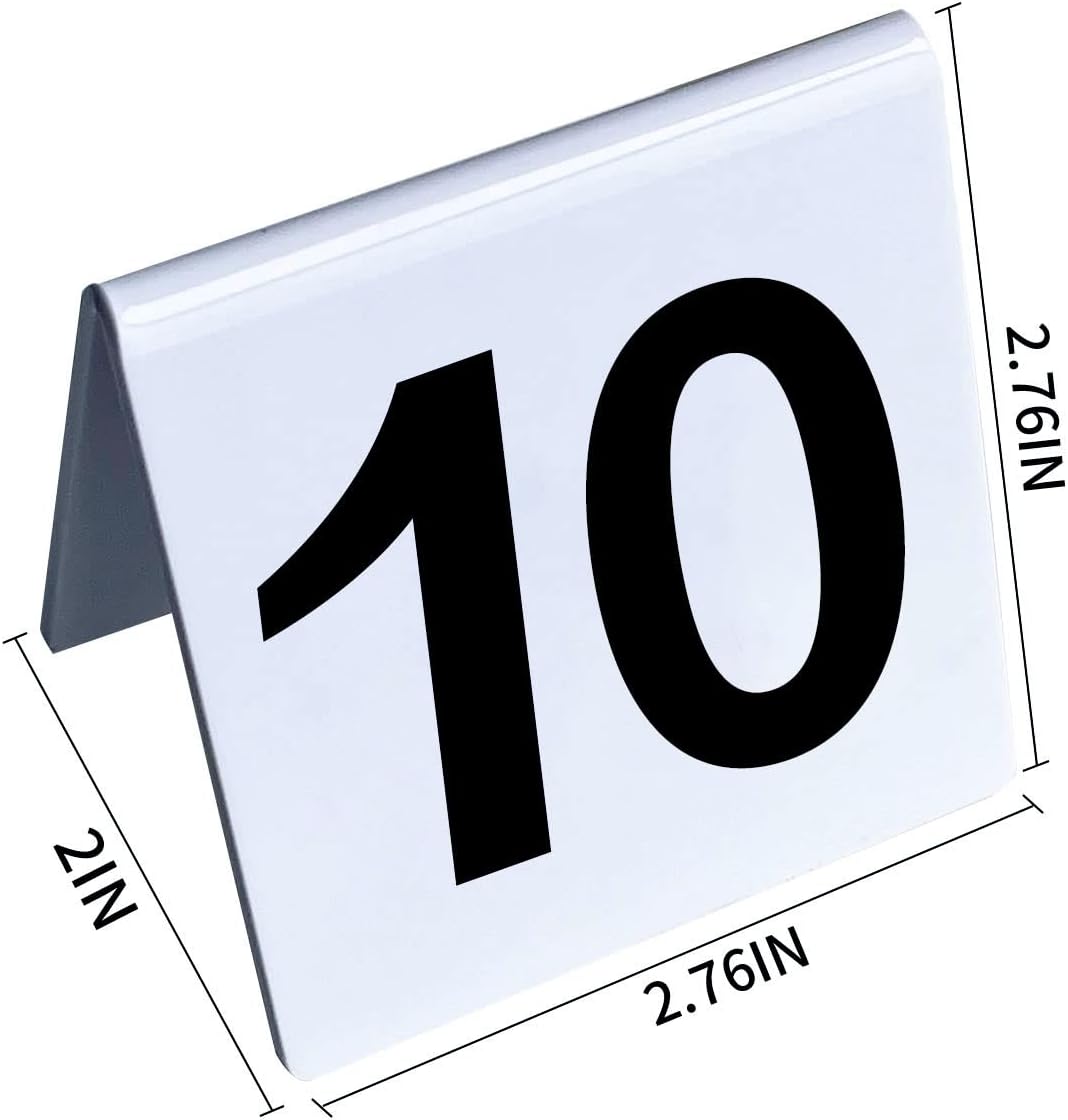 Table Number 1-10 Tents Style Acrylic Table Numbers Cards Signs For Wedding Reception Restaurants Cafes