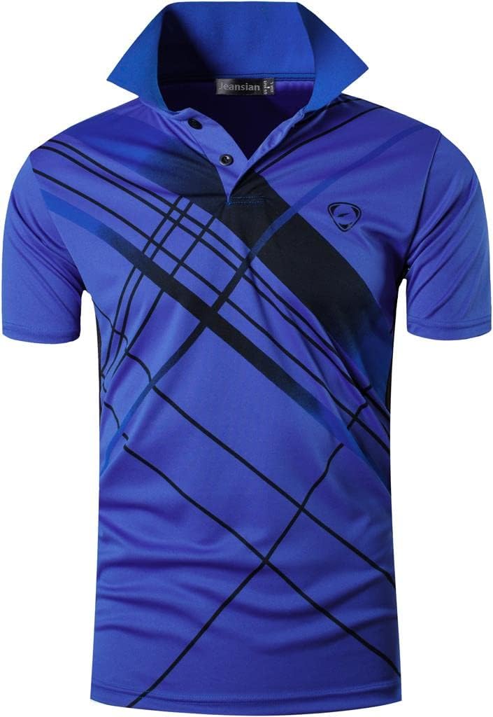 jeansian Men's Sport Outdoor Quick Dry Fit Short Sleeves Polo Tee Shirt Tshirt T-Shirt Tops Golf Tennis Bowling LSL195