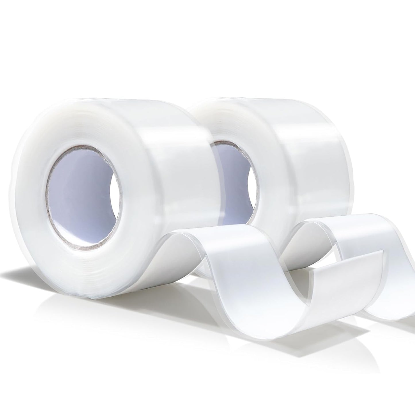 2 Rolls 1IN X 10FT Grip Tape, Self Fusing Silicone Grip Wrap for Handles, No Adhesive, White