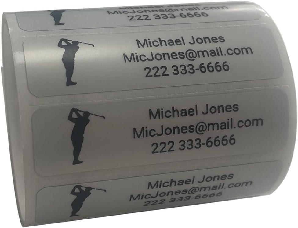 ZbZcYmt Customized Personalized Golf Club Name Labels Waterproof Oil-Proof Anti-Alcohol Ripstop Remove Without Leaving Glue Name Stickers for Golf Clubs 50labels