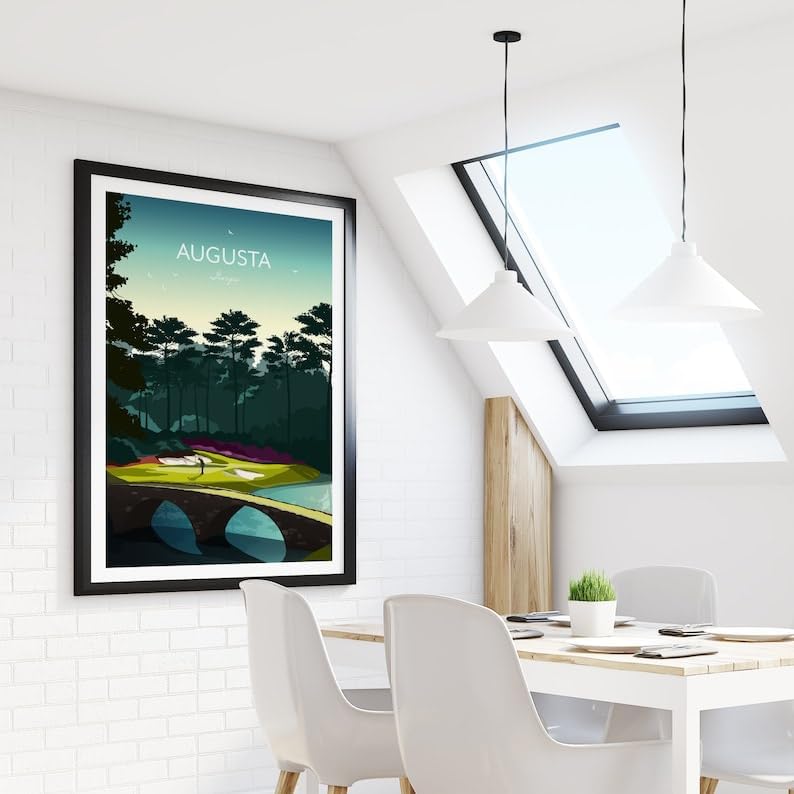 Golf Gift - Augusta Masters Golf Print - 12th Hole Amen Corner, Augusta National Golf Poster, Georgia Golf Course Art, Masters Tournament Print (Unframed) (11x14)