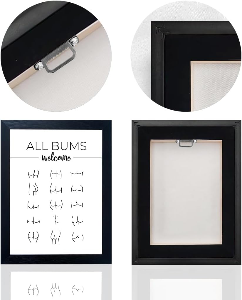 Funny Bathroom Wall Art Black and White Bathroom Wall Decor Humorous Guest Toilet ArtModern Minimalistic Canvas Print Paintings Artwork