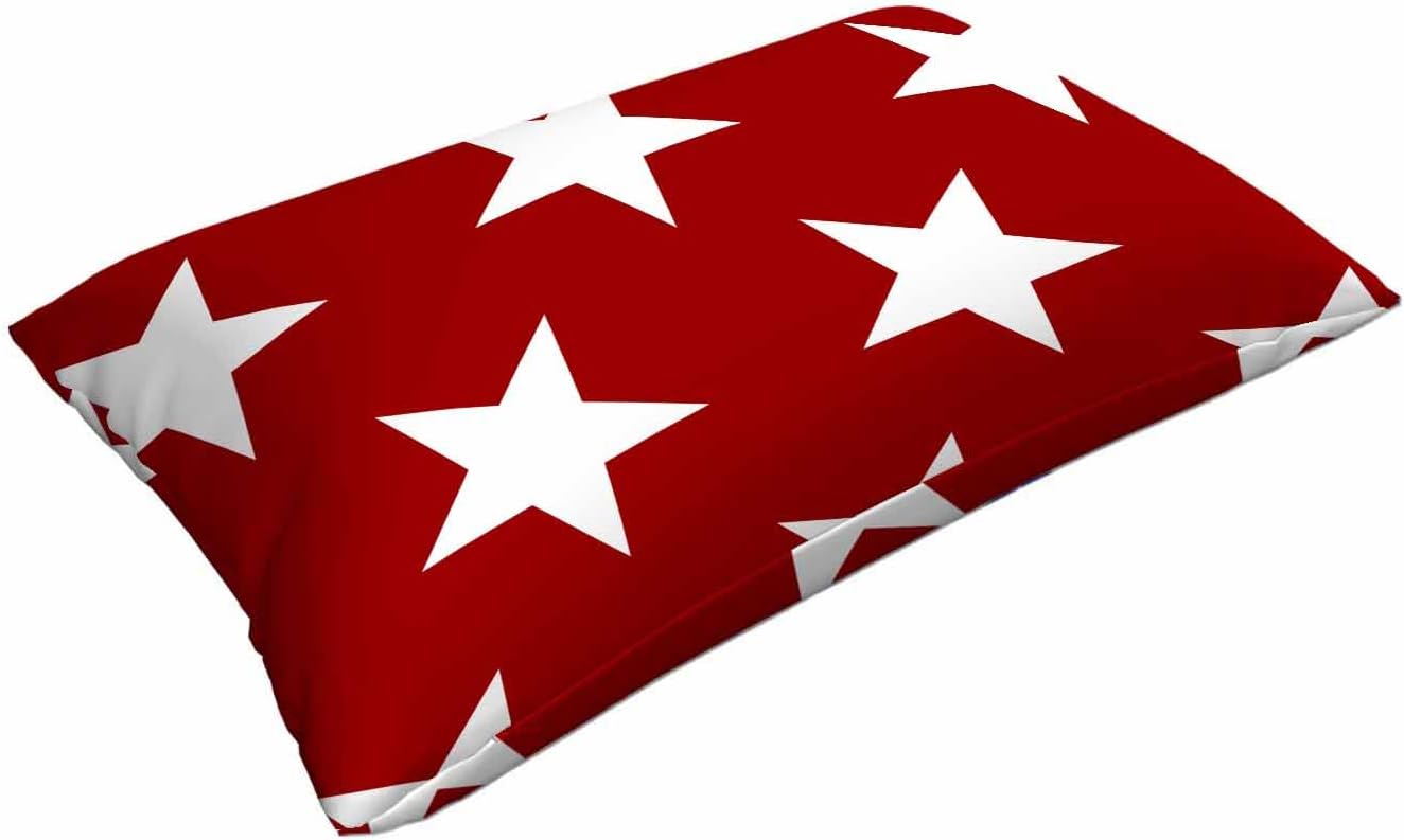 Mugod Pillow Case Red Stars Flag,Cushion Cover Case 20x30 Inches for Home Sofa Bedroom Living for Women Men