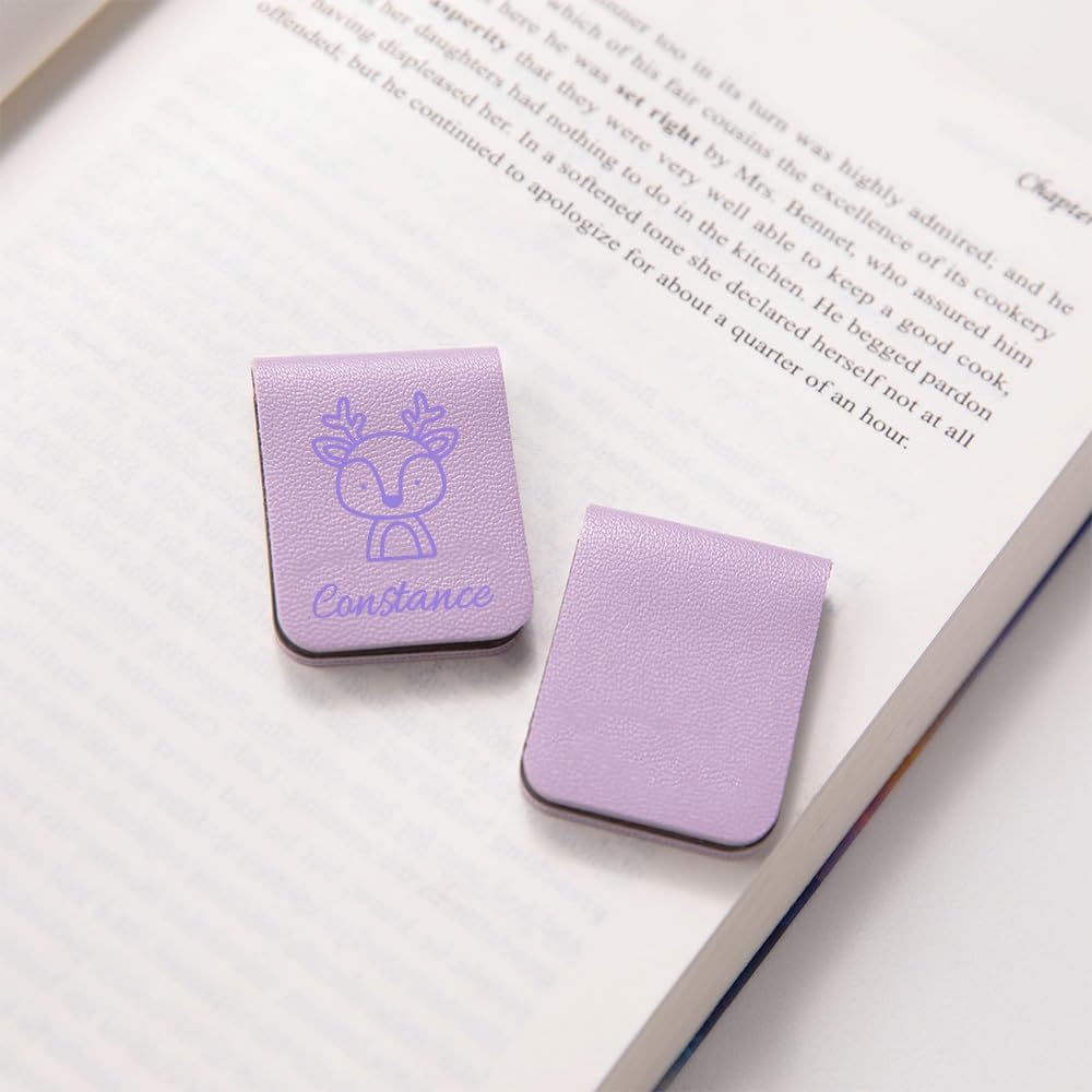 CALLIE Personalized Magnetic Bookmark Clip – Custom Name Reading Gifts for Book Lovers, Birthday Teacher's Day Christmas for Bookworm Gifts (Cute Animal)