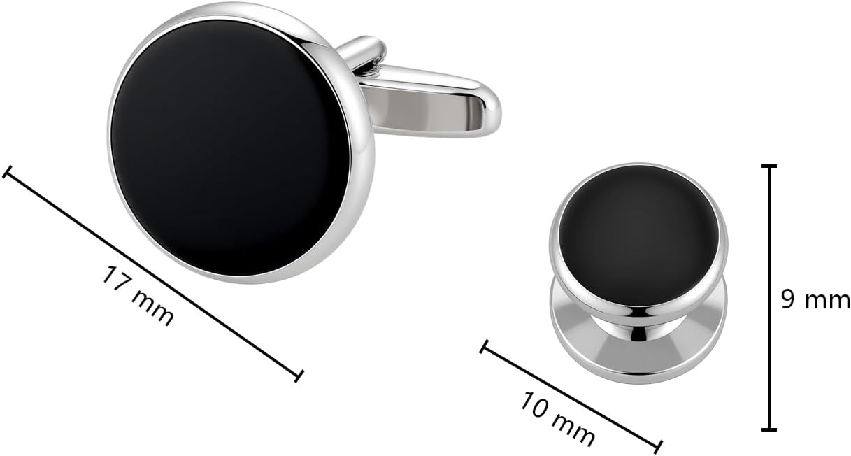 Cufflinks for Men and Tuxedo Shirt Studs Set with Gift Box Stainless Steel Cuff links
